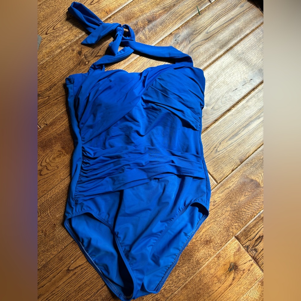 Lands' End Blue Women's One Piece Swimsuit, Sz 10
